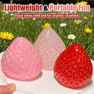 Strawberry Squeeze Toy Realistic Design Aromafor Stress Relief Soft Squishy Silicone Maker ldeal Gift HomeOffice Use