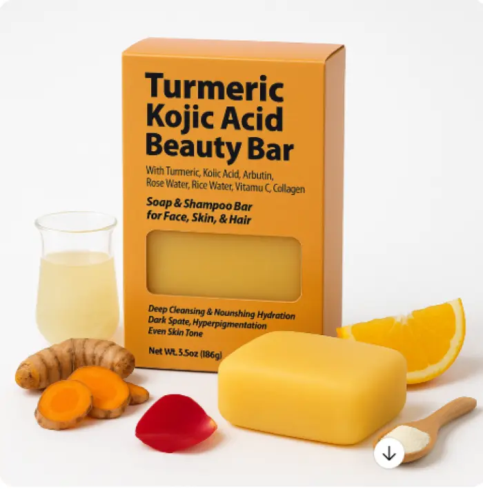By Natures Turmeric Kojic Acid Beauty Bar Cleanser - Gentle Non-Toxic Anti-Pigment Brightening Skincare Product for Facial & Body Care, Anti-Pigment Facial Cleansers