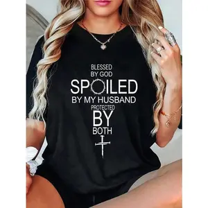 Easter Idea By God Spoiled By My Husband Protected By Boths T-Shirt