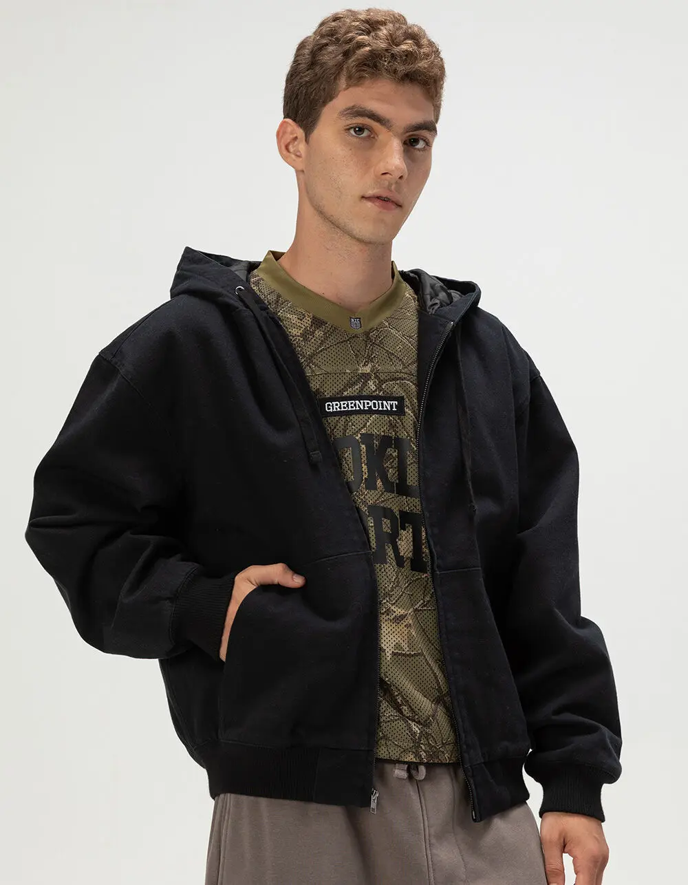 RSQ Mens Oversized Hooded Twill Jacket