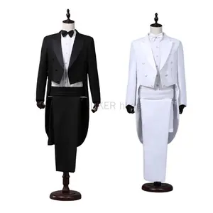 Men's Tuxedo Costume Vintage Formal Tailcoat Slim Fit Peak Lapel Suit Tux Pants Tail Coat Singer Magician Stage Jacket Outfits Men's Casual Round Neck Co Ord Set Men's Star Print Casual Set Men's Red Paisley Prom Suit Set Men's Di