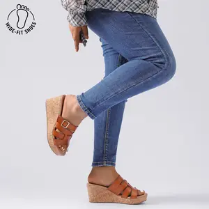 Wide Width Wedge Sandals for Women, Summer Platform Comfort Slip on Sandal Casual Outdoor Womens Sandals.