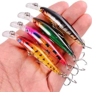 Durable Long Cast Hard Lure Set, Realistic Body Minnow Baits for Freshwater & Saltwater Bass Fishing, Floating & Sinking for Daily Angling Use