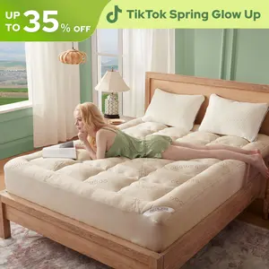 【BEDLORE】Thick Fitted Sheet Mattress Pad, Fluffy Pillow Top Comfort Layer, Cooling & Soft Mattress Cover with Deep Pockets (Fits 6–18 Inch Mattresses), Ideal for Bedroom & Home Use