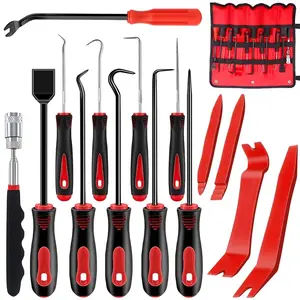 15 Pcs Precision Pick & Hook and Trim Removal Tool Set with Scraper and Magnetic Telescoping Tool Kit for Remove Automotive Electronics Maintenance Hoses Gasket Hand Pick Up Tools,Tools & Hardware