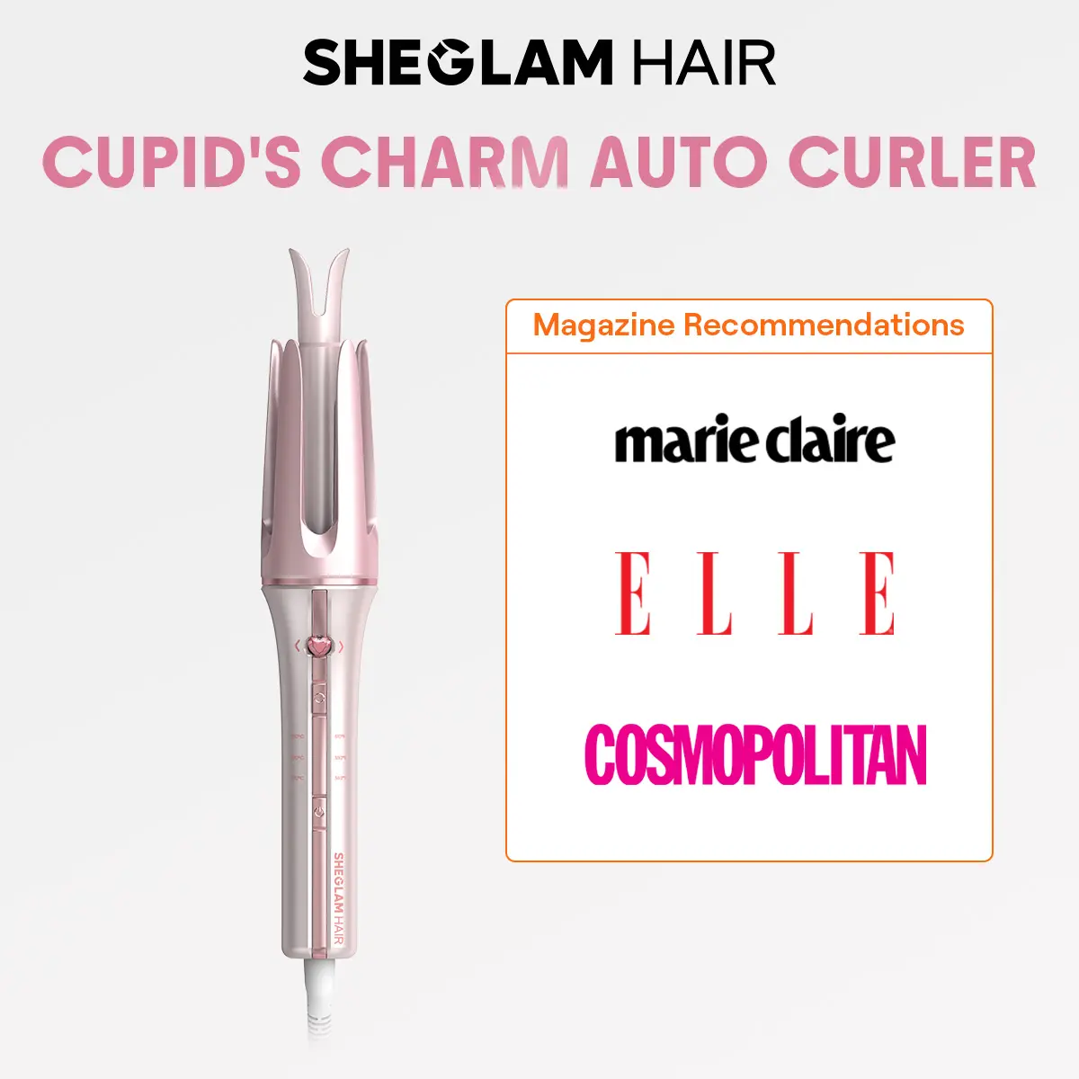SHEGLAM HAIR Automatic Curling Iron | 0.75/1/1.25Inch Curls | 3-Level Temps | 2-Way Rotation | Universal Voltage | GlossPro Ceramic Coating | Less Damage | Touch Instant Curler For Hair Styling #curling iron #automatic curling iron