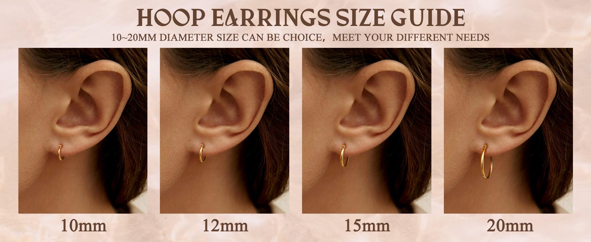 ORAZIO 4 Pairs Stainless Steel Hoop Earrings Set 10MM-20MM Cute Huggie Earrings for Women Hypoallergenic Jewelry Casual Trendy Fashion Earrings