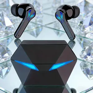 Noise Cancelling Earbuds Gaming Earbuds 40H Wireless Bluetooth Gaming Earbuds | Blue Light Headset with 3D Surround Sound, Touch Control, Blue LED Eyes - Perfect for Streamers & Gamers