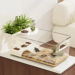 Turtle tank, hermit crab enclosure, small desktop reptile box, eco breeding tank for small crabs, eco habitat tank for turtles