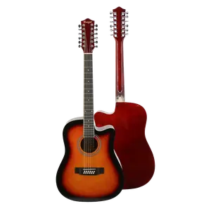 Busuyi Guitar 12 String Acoustic Guitar - Sunburst Finish, Right-Handed, 13 Strings, Basswood Body, Rosewood Fretboard, Chrome Tuners, Ideal for Beginners & Professionals