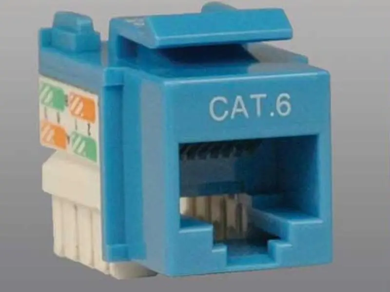 Tripp Lite N238-001-Bl Blue RJ-45 Female Punch Down Keystone Jack - Compact Design, Dual-Labeling Feature, 250MHz Printed Circuit Board Construction, Maximum Flexibility (RJ-45 Female Connector)