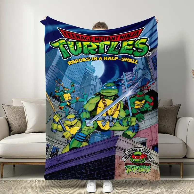 Anime Ninja Turtles Blanket Super Soft Flannel Blanket Ideal Gift For Children and Enthusiasts Special Occasions Perfect For Home Office Outdoors Parties Christmas Birthday Mothers Day Gift Halloween Christmas Gift
