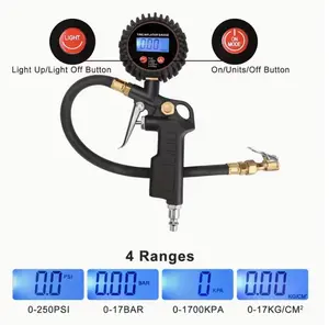 Monitor with Digital Gauge - Metal Nozzle & Ergonomic Handle Inflation Gun for Cars, Fit, Portable Air Compressor Compatible, Tire Pressure Monitoring System, Auto Maintenance Tool, Sleek Metallic Design, Precision Craftsmanship