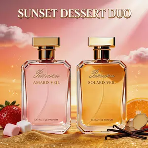 Paruvea Sunset Dessert Duo: Amaris Veil & Solaris Veil Extrait De Parfum Set | Strawberry Marshmallow & Golden Vanilla Amber