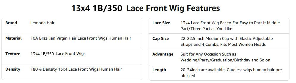 Lemoda Hair Highlight 1B/350 Transparent HD 13x4 Lace Front Wig Human Hair Reddish Brown Ombre Brazilian Virgin Body Wave 180% Density Lace Front Glueless Wig Pre Plucked with Baby Hair for Women