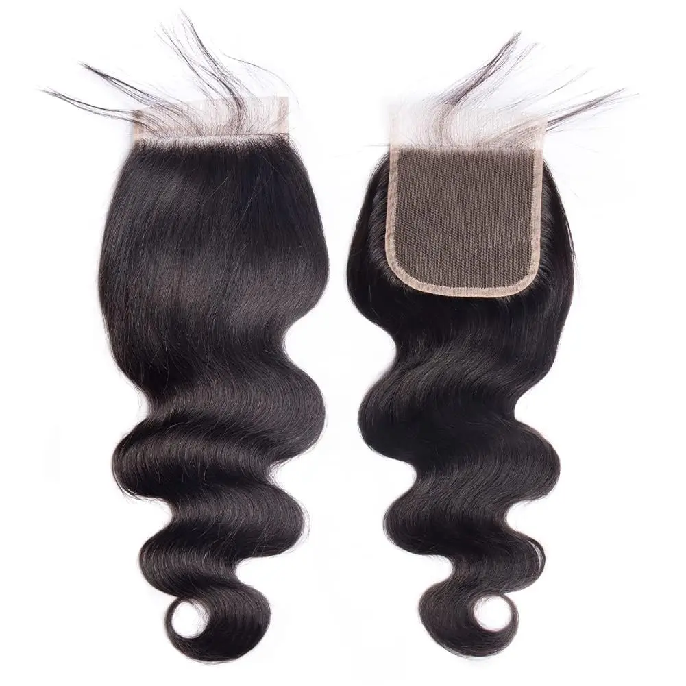 Human Hair Lace Closure Hair Extension Accessory - 2x6, 4x4 Sizes, Straight, Body Wave Styles, 1pc Weave Piece for Desired Look, Body Wave Extensions, Human Hair Hairpieces, Natural
