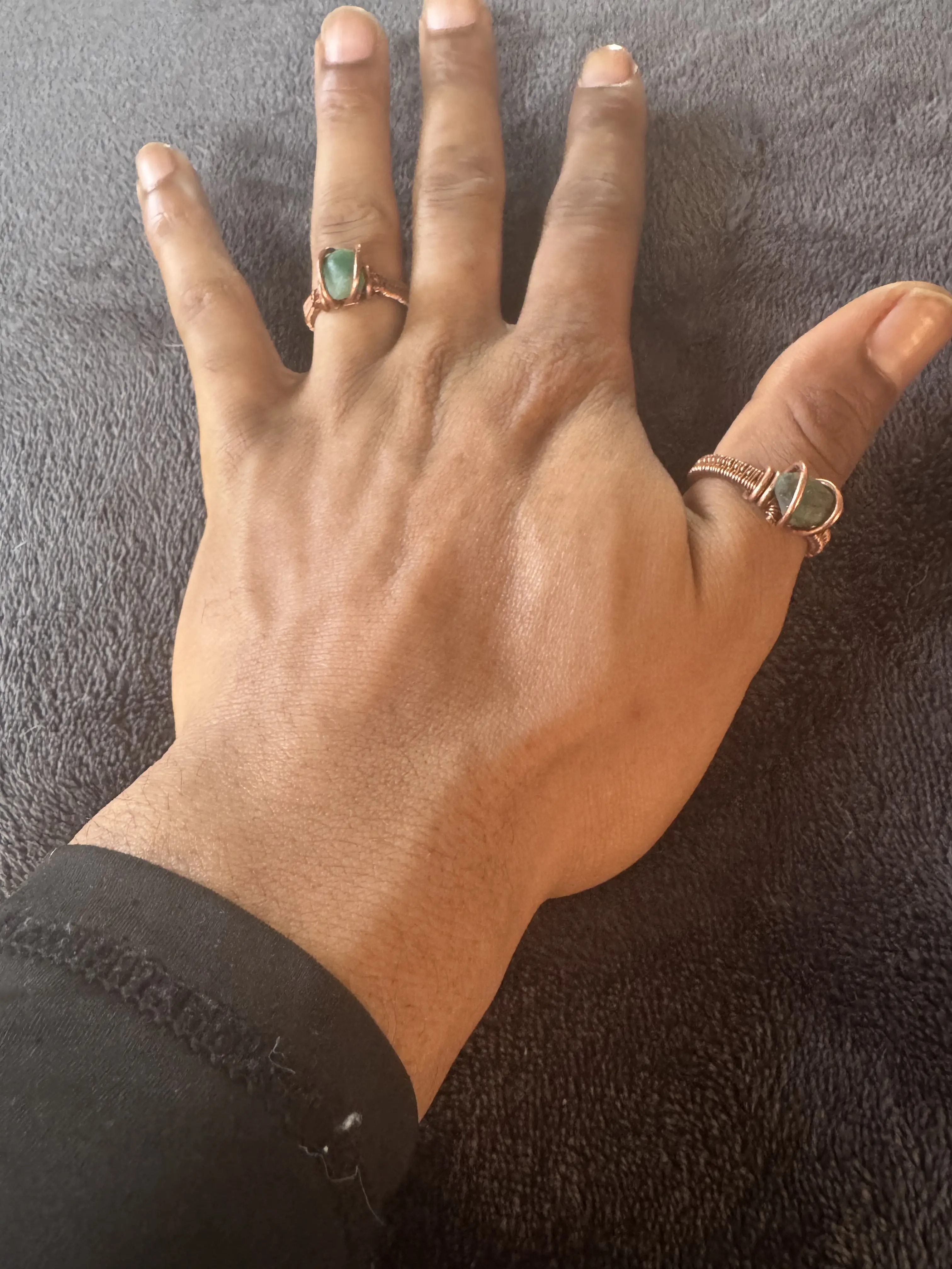 EMERALD BIND (raw emerald & pure copper) ring