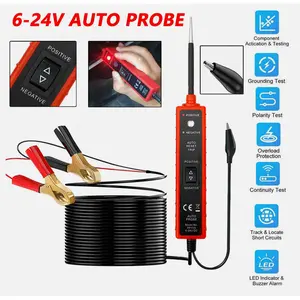 Digital Automotive Power Probe Tester, Electric Circuit Tester for Car Diagnostics, Voltage and Continuity Testing, Compact & Easy-to-Use for Professionals and DIY Led