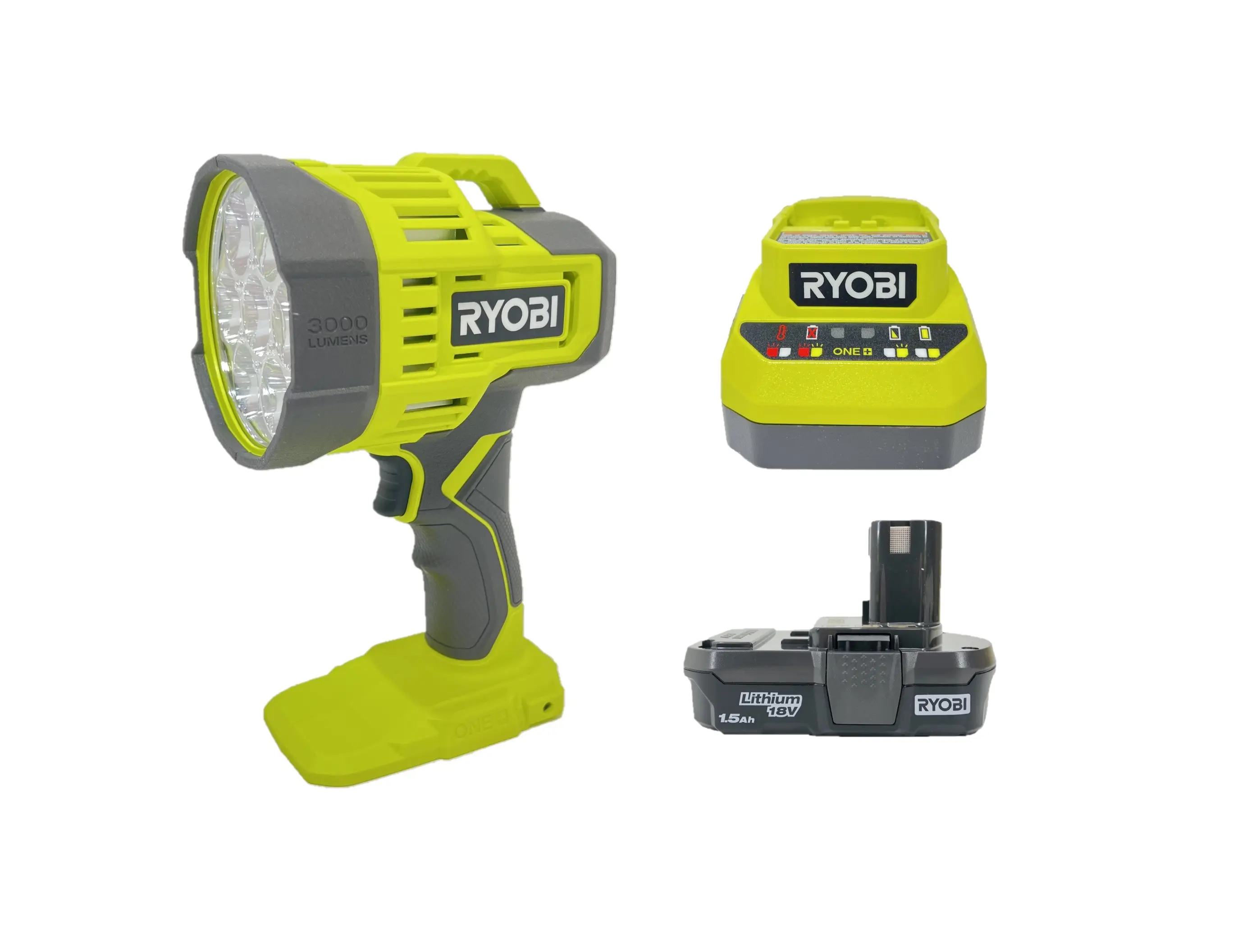 Ryobi 18 Volt Cordless LED Spotlight PCL661 Kit Includes Battery and Charger
