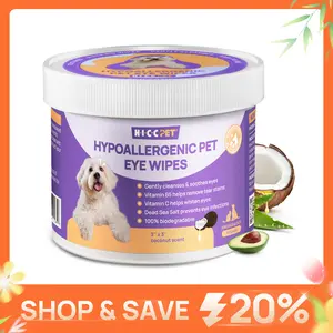 【SpringGlowUp】HICC PET Eye Wipes for Dogs & Cats,Hypoallergenic Dog Eye Wipes Cleaner, Natural Cleaning Grooming Pet Wipes Gently Remove Tear Stain, Eye Debris, Discharge, Mucus, Non-Irritating, Unscent, 100 PCS Large  Pet Grooming Eye#petlife