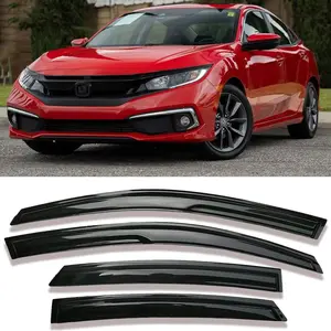 Side Car Window Visor Rain Guards Vent Deflectors for 2016-2021, 4-Door Front Rear Sun Shades Window Vent Smoke 4pcs