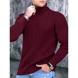 Men's turtleneck casual tight stretch sweater