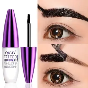 Easy Peel-Off Eyebrow Gel-Waterproof &Sweatproof, Long-Lasting Black or Brown TattooTint, Film Forming, Medium Coverage for All Skin Types