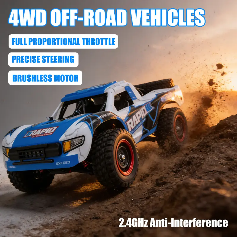 SUPERMELER 4WD Brushless RC Car - High-Speed 70km/h Off-Road Vehicle with Raised Chassis, Heavy-Duty Frame, Remote Control Wireless Transmission, Christmas/Birthday Gift Competitive Truck Shell, Brushless Rc Cars, 2.4Ghz Anti-Interference
