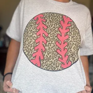 Leopard Baseball Graphic Top