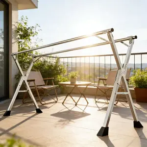 Foldable Stainless Steel Clothes Drying Rack | Heavy Duty Laundry Rack | Collapsible Drying Stand for Indoor & Outdoor | Space Saving Clothes Hanger for Towels, Clothing, Baby Clothes  Foldable Stainless Steel Clothes Rack accordian rack philly clothes