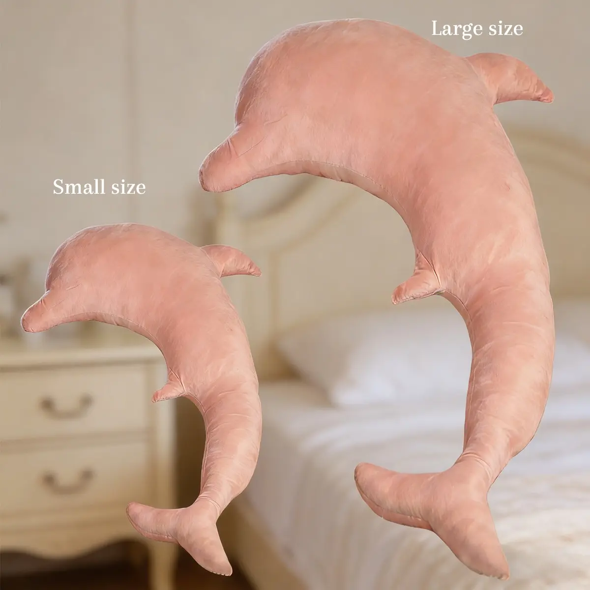 Premium Soft Plush Dolphin Shape Pillow - Multifunctional Hug Pillow for Bedroom Room Decor, Napping & Pregnancy Support