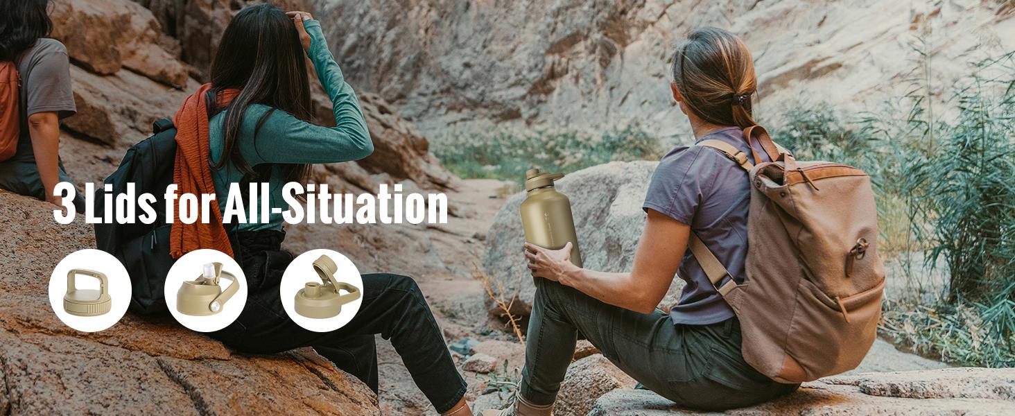 OneTigris 64oz Portable Cold & Hot Stainless Steel Water Bottle with Straw - Reusable Drinkware, Washable Tumbler, Perfect Gift for Dad & Mom Vacuum Insulated Flask Insulated Thermos