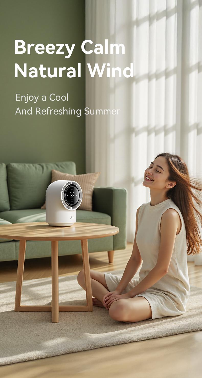 Aecooly Touch Control Desk Fan, 100 Speeds Quiet Bedroom Digital Display 8000mAh 3 Oscillation Angles Battery Powered Small Desktop Table Fan for Bedroom, Bedside, Office, Travel ,Summervibes, dealsforyoudays