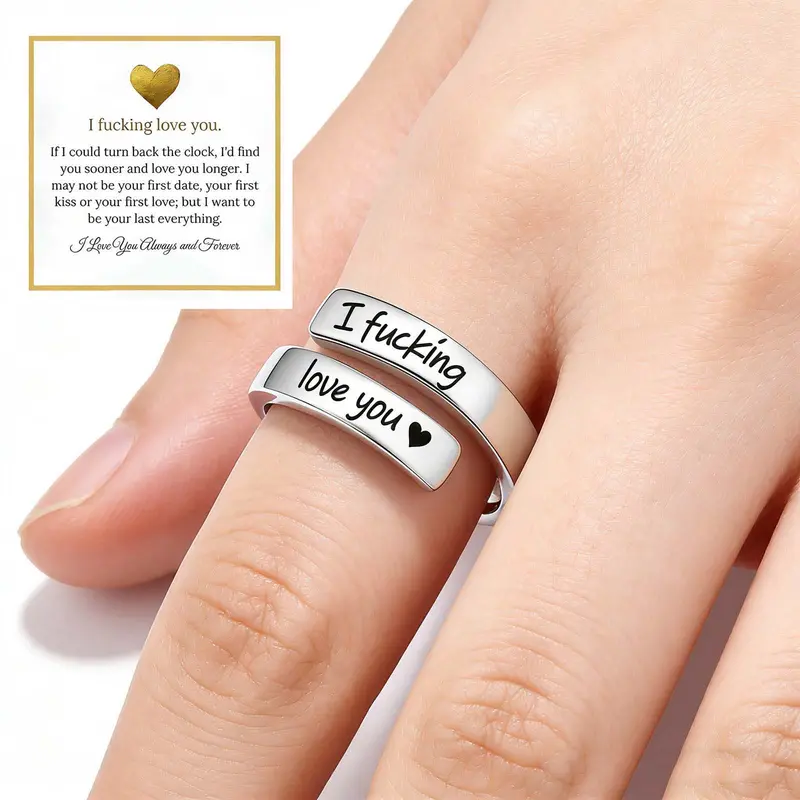 Silver “I LOVE U” Swing Letter Charm Metal Adjustable Chain Statement Be… Accessories | Silver I Love U Swing Letter Charm Metal  main image 4