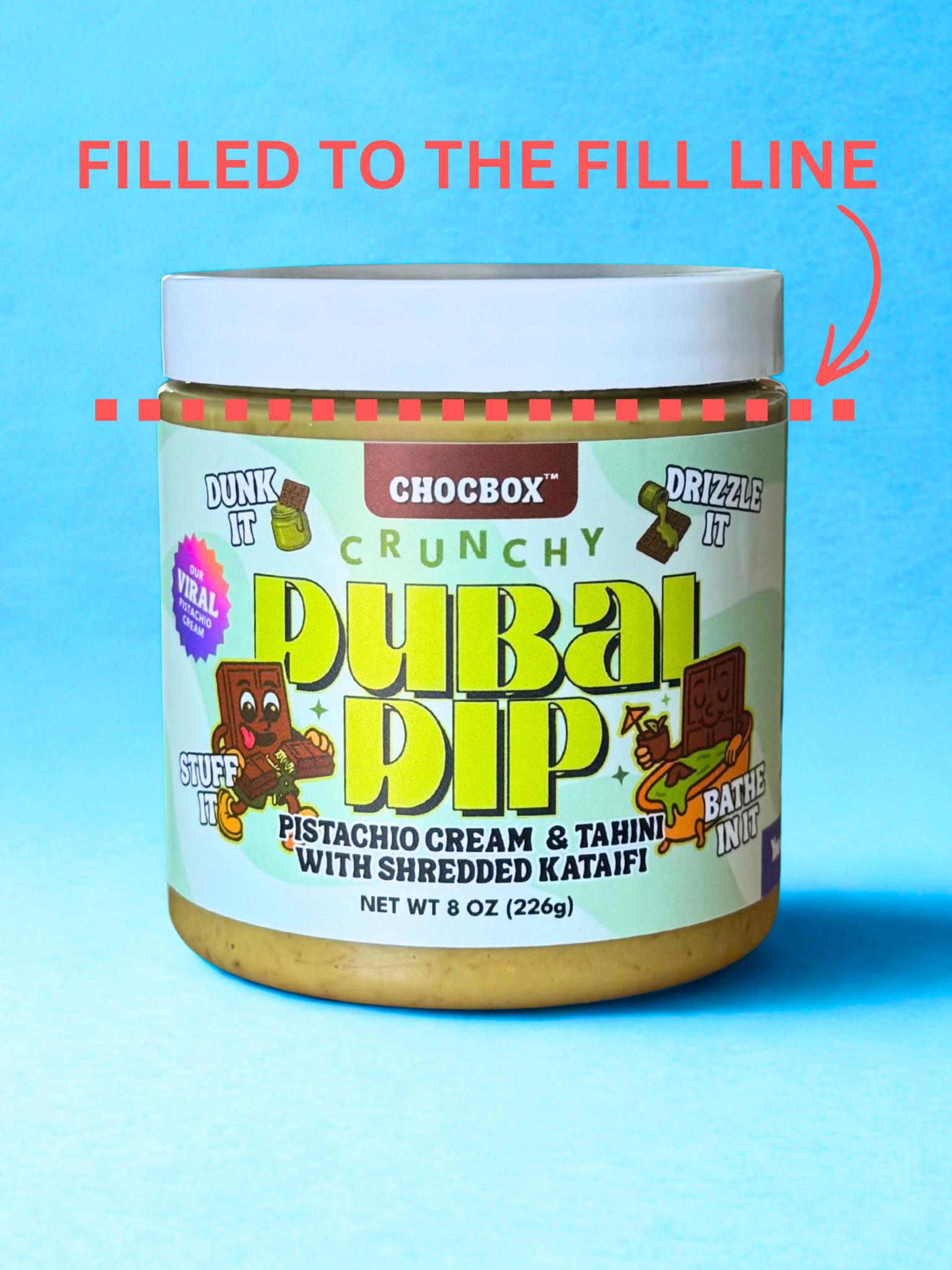 Chocbox Dubai Dip & Cookie Butter Crunch - Pistachio Cream & Tahini Mix / Cookie Butter + Crunchy Kataifi - 8oz & 20oz
