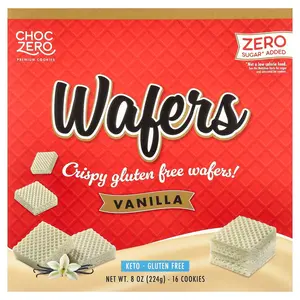 ChocZero Premium Cookies, Wafers, Vanilla, 16 Cookies, 8 oz (224 g)