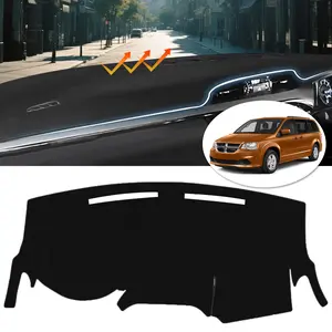 Dash Cover for Dodge Grand Caravan 2011-2020(SE,SXT,GT)/Chrysler Town & Country 2011-2016 Polyester Non-Slip Center Console Dash Cover Interior Accessories for Grand Caravan No Glare Black