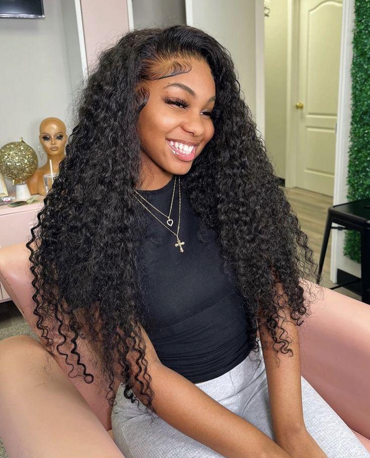 Bling Hair 13x4 Deep Wave Lace Frontal Wig 13x6 Hd Transparent Lace Front Wigs Curly Brazilian Water Wave Human Hair Wig For Women 180Density