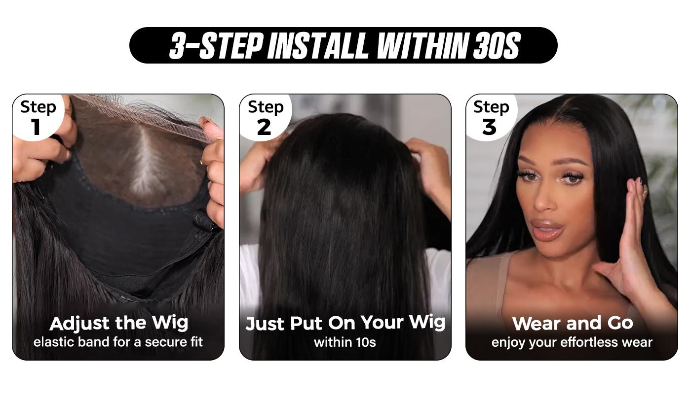 [Free Upgraded] OQ HAIR Wear And Go Glueless Wigs Pre Cut 7x5 HD Straight Lace Human Hair Wigs Pre Bleached Tiny Knots Beginner Friendly #SummerVibes