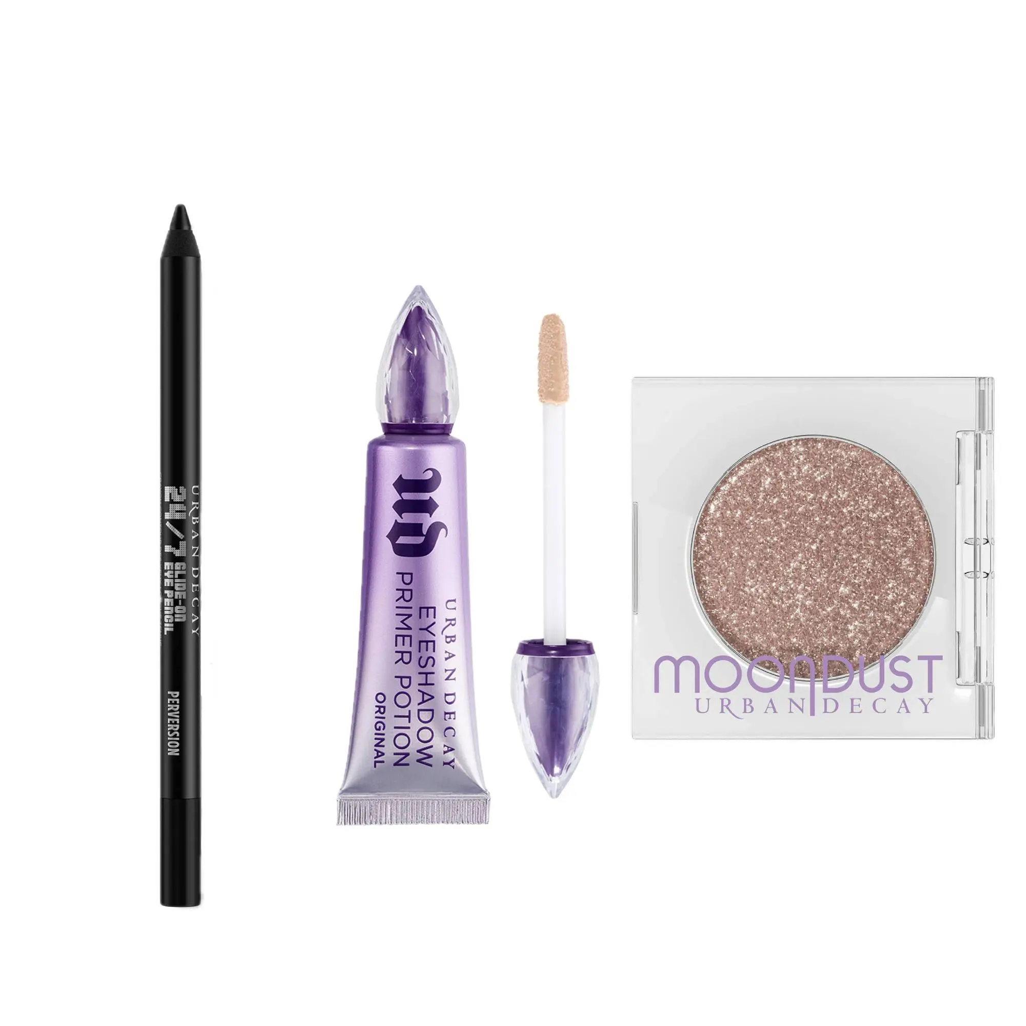 Urban Decay Eye Essentials Set – Moondust Eyeshadow, 24/7 Glide-On Eyeliner & Original Primer Potion