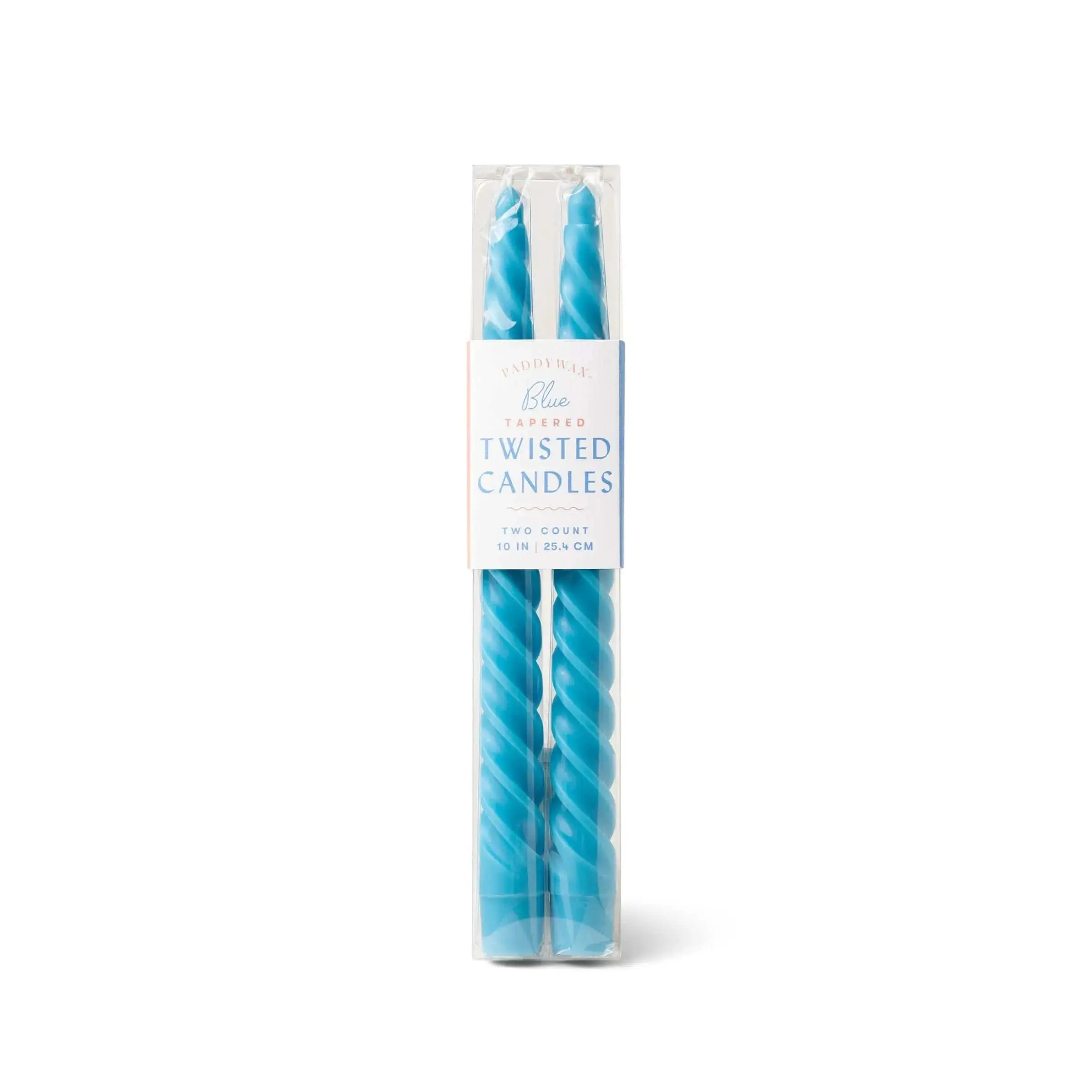 Blue Twisted Taper Candles - Unscented Cotton Tapered Light, Ideal Gift for Home Decor, Party Scenarios, Twisted Tapers, Two-Pack