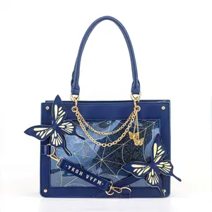 RIVERICH Y2K Gothic Labyrinth Butterfly Tote Bag ita crossbody bag pin display shoulder bag with anime aaccessories handbag