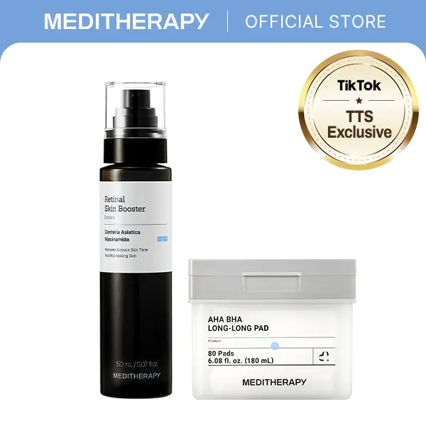 Smooth & Glow Daily Renewal Duo | Gentle Retinal & AHA BHA Skincare Routine for Glass Skin | Helps Improve Skin Texture, Visible Pores & Dullness | Hydrating Daily Exfoliation with Barrier-Friendly Care | MEDITHERAPY Official