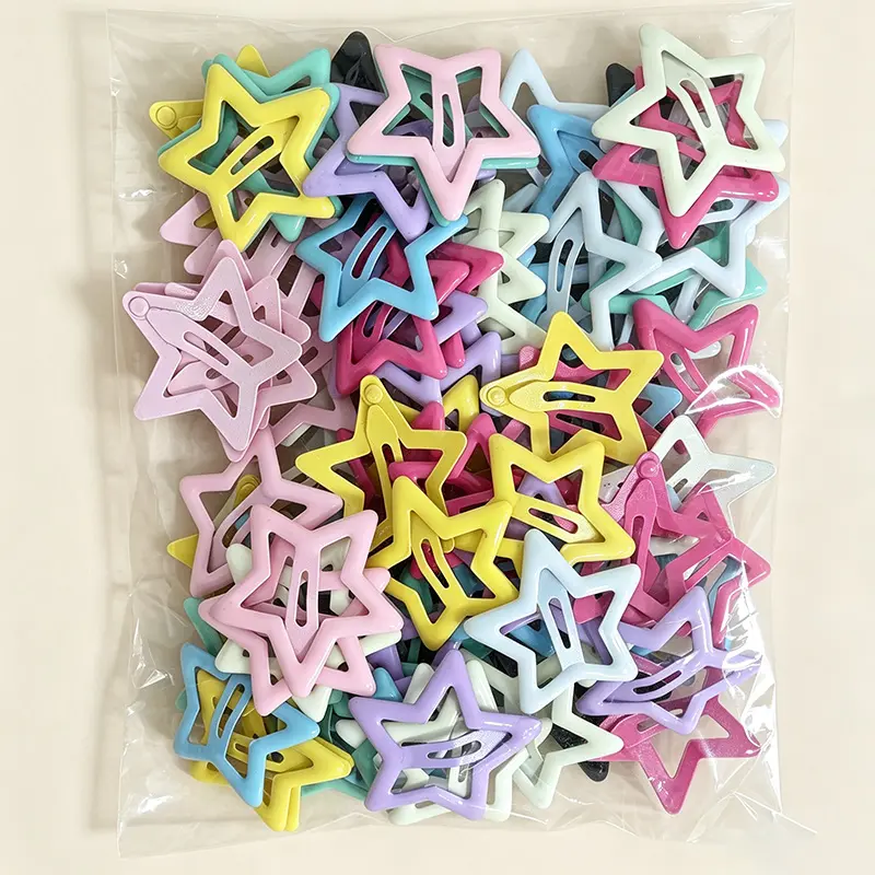 100 Pcs Star Hair Clips, Y2K Colorful Star Design, Cute, Playful and Vibrant Accessories, Fun Hair Clips, Perfect for Girls' Daily Use, Weekend, Birthday Parties Hairclips