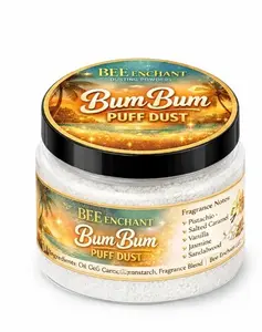 Bee Enchant’s Bum Bum Body Dusting Perfume Powder- Scented - Finely Milled powder Talc-Free Fragrance  Daily- Natural Shower Powder