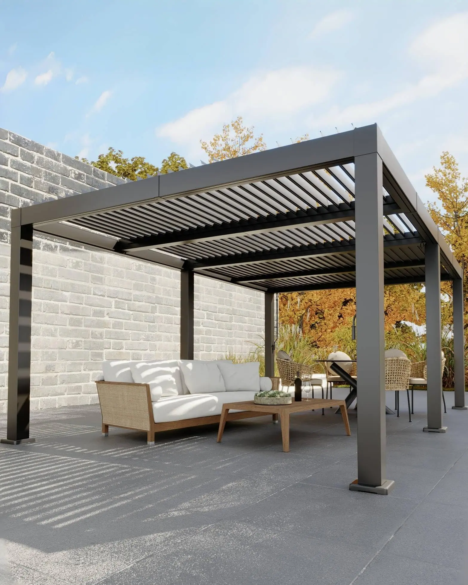 Gaomon 12'x20' Aluminum Hardtop Louvered Pergola - Outdoor Modern Gazebo with Adjustable Louvers, Reinforced Frame, Integrated Drainage System, Patio Canopy for Deck, Garden