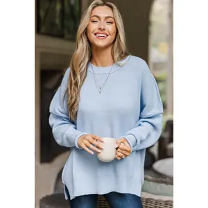 Give You Joy Light Blue Dolman Sweater