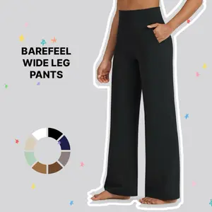 1PCS Black  High Waist Wide Leg Straight Casual Pants For Women, Suitable For Summer,Fall Solid Colors Minimalist Palazzo Style with Pockets for Women's Everyday Wear Bottoms Loose