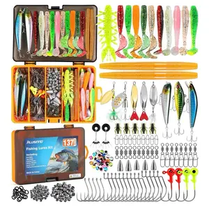 Fishing Lures, 137Pcs Tackle Box with Tackle Included, Crankbaits, Spoon, Hooks, Weights & Other Accessories, Fishing Bait Lure Gear Kit Gift for Men Bass Freshwater