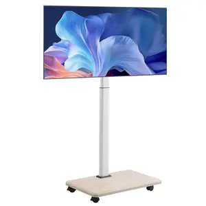 VEVOR Rolling TV Stand,  , Mobile TV Cart for 32-70 Inch Screens, 25° Left-Right Rotation and Height Adjustable TV Mount on Wheels, Holds up to 99 lbs for Corner, Bedroom, Outdoor, Max VESA 600x400mm